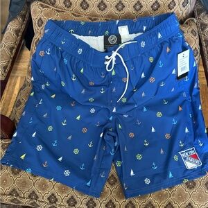 COPY - New New York Rangers Swim Trunks Size 2XL With Embroidered Rangers Logo